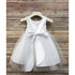Petite Adele Little Girls White Satin Tulle Tea Length Flower Girl Dress 2-6 - SophiasStyle.com